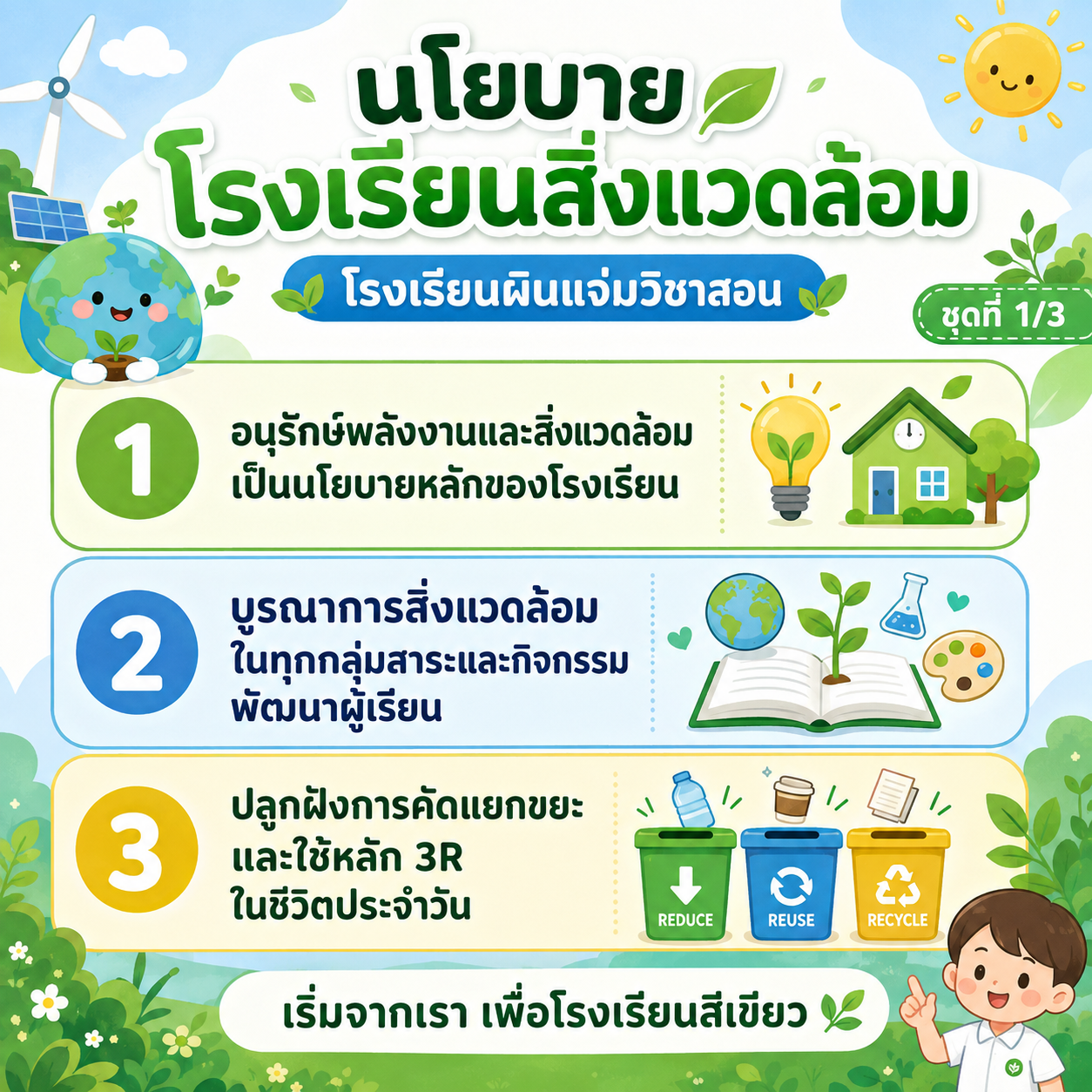 นโยบายโรงเรียนสิ่งแวดล้อม...